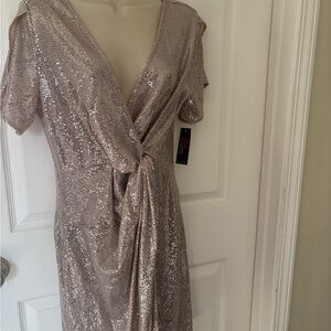 M.STUDIO Sparkling Sequin Midi Dress
